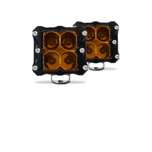 QUATTRO AMBER LED POD LIGHT - 2 PACK