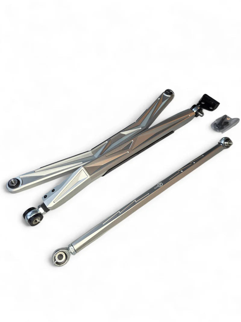 2024+ CAN-AM MAVERICK R HIGH CLEARANCE ADJUSTABLE RADIUS RODS (ANODIZED CLEAR)