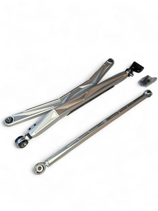 2024+ CAN-AM MAVERICK R HIGH CLEARANCE ADJUSTABLE RADIUS RODS (ANODIZED CLEAR)