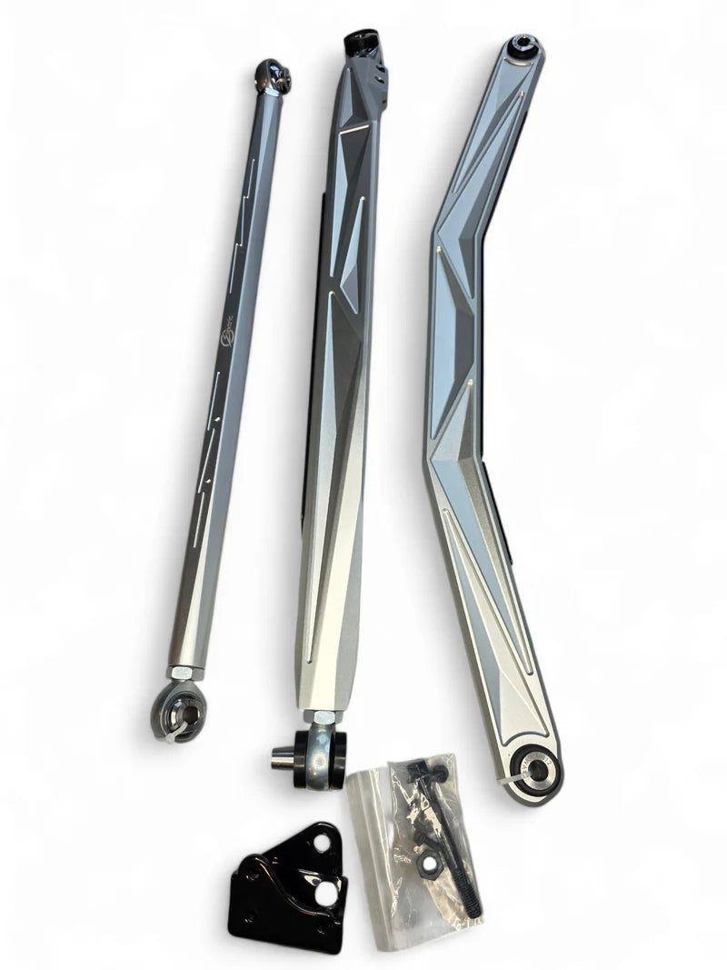 2024+ CAN-AM MAVERICK R HIGH CLEARANCE ADJUSTABLE RADIUS RODS (ANODIZED CLEAR)