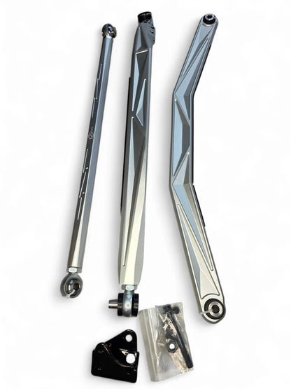 2024+ CAN-AM MAVERICK R HIGH CLEARANCE ADJUSTABLE RADIUS RODS (ANODIZED CLEAR)