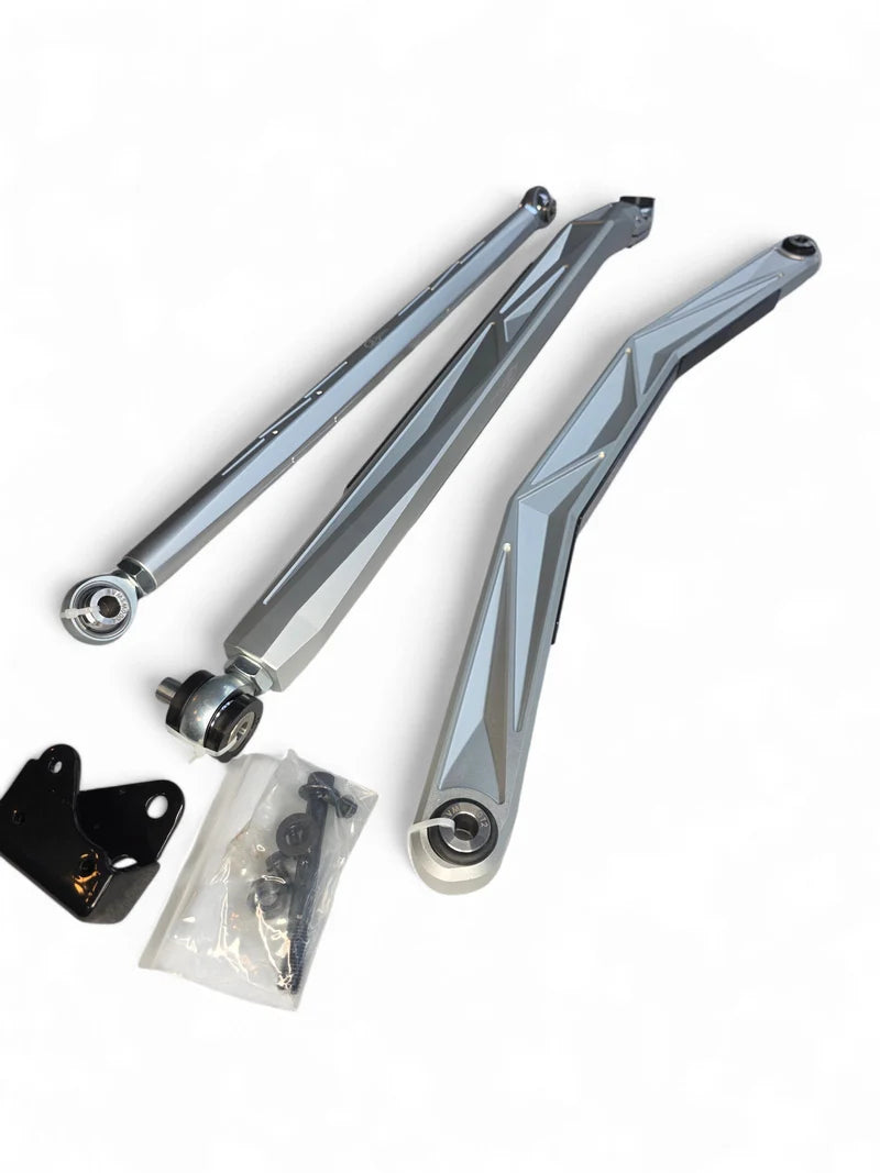 2024+ CAN-AM MAVERICK R HIGH CLEARANCE ADJUSTABLE RADIUS RODS (ANODIZED CLEAR)