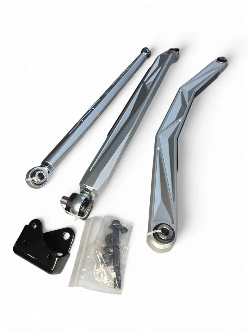 2024+ CAN-AM MAVERICK R HIGH CLEARANCE ADJUSTABLE RADIUS RODS (ANODIZED CLEAR)