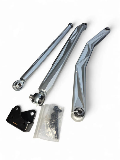 2024+ CAN-AM MAVERICK R HIGH CLEARANCE ADJUSTABLE RADIUS RODS (ANODIZED CLEAR)