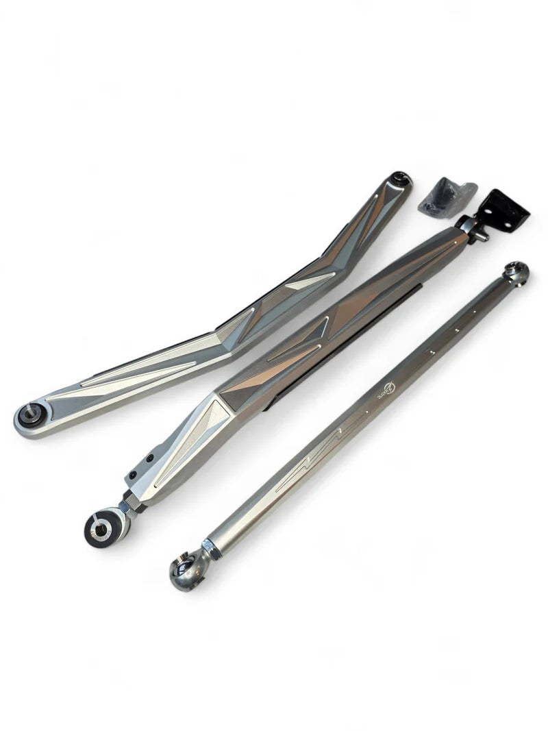 2024+ CAN-AM MAVERICK R HIGH CLEARANCE ADJUSTABLE RADIUS RODS (ANODIZED CLEAR)