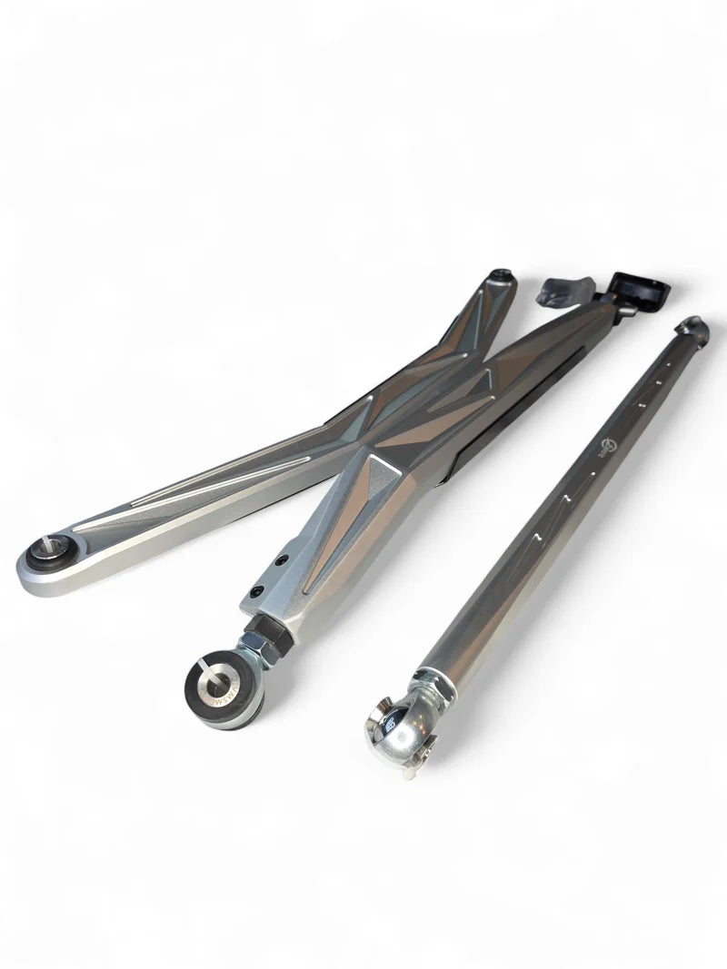 2024+ CAN-AM MAVERICK R HIGH CLEARANCE ADJUSTABLE RADIUS RODS (ANODIZED CLEAR)
