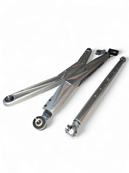 2024+ CAN-AM MAVERICK R HIGH CLEARANCE ADJUSTABLE RADIUS RODS (ANODIZED CLEAR)