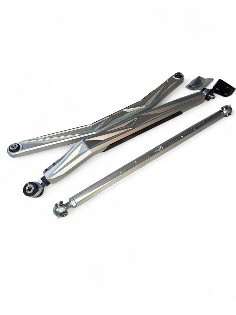2024+ CAN-AM MAVERICK R HIGH CLEARANCE ADJUSTABLE RADIUS RODS (ANODIZED CLEAR)