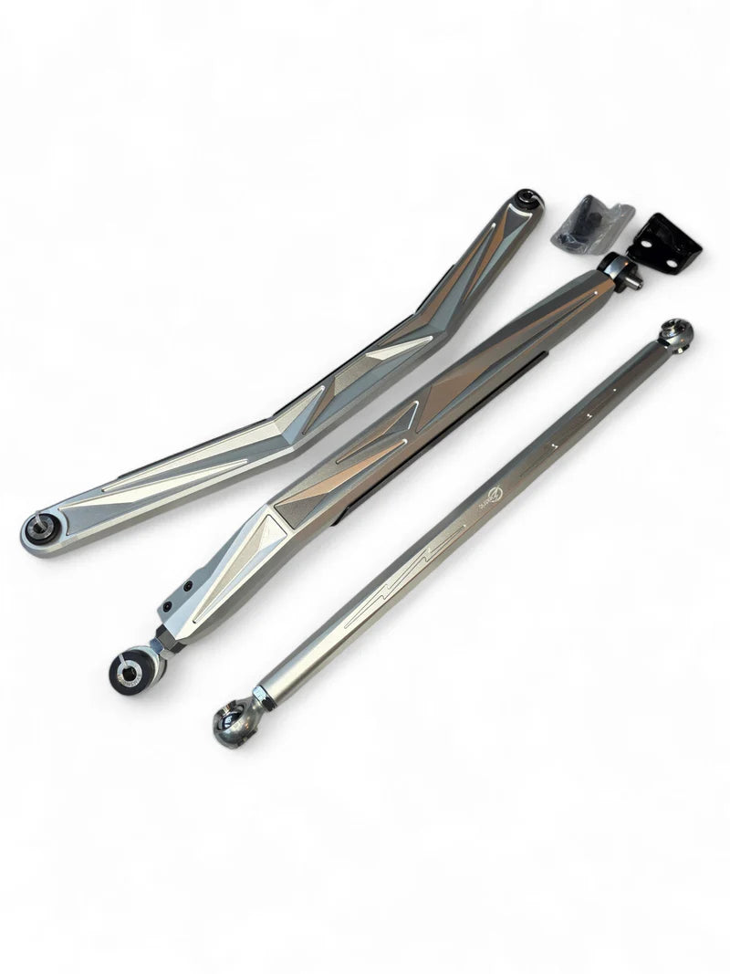 2024+ CAN-AM MAVERICK R HIGH CLEARANCE ADJUSTABLE RADIUS RODS (ANODIZED CLEAR)