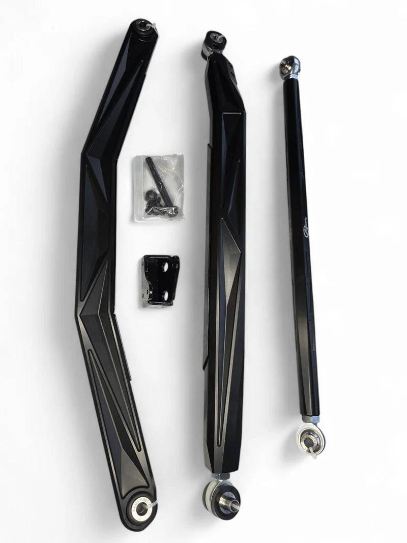 2024+ CAN-AM MAVERICK R HIGH CLEARANCE ADJUSTABLE RADIUS RODS (ANODIZED BLACK)