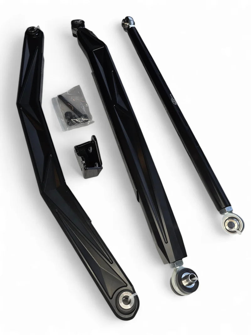 2024+ CAN-AM MAVERICK R HIGH CLEARANCE ADJUSTABLE RADIUS RODS (ANODIZED BLACK)