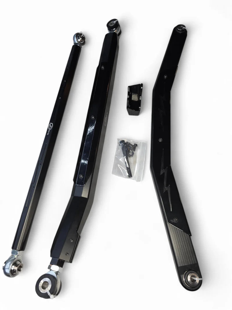 2024+ CAN-AM MAVERICK R HIGH CLEARANCE ADJUSTABLE RADIUS RODS (ANODIZED BLACK)