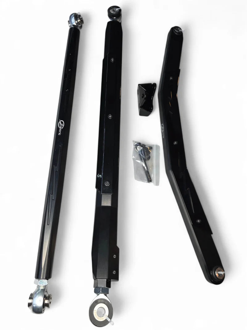 2024+ CAN-AM MAVERICK R HIGH CLEARANCE ADJUSTABLE RADIUS RODS (ANODIZED BLACK)
