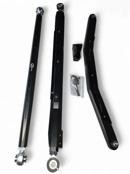2024+ CAN-AM MAVERICK R HIGH CLEARANCE ADJUSTABLE RADIUS RODS (ANODIZED BLACK)
