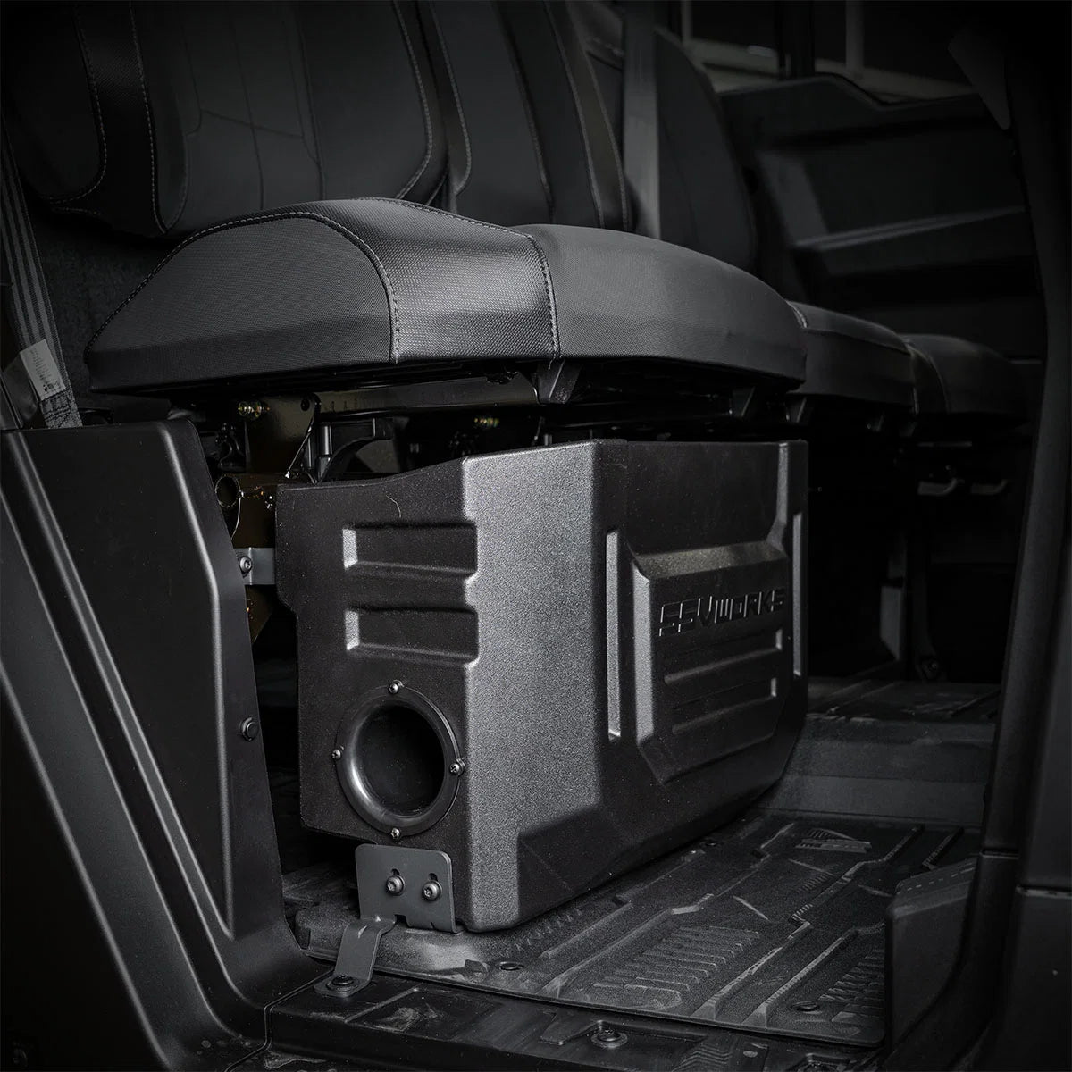 SSV Works 2026+ Can-Am Defender HD11 Passenger-Side Front or Rear Under-Seat 10" Ported Subwoofer Enclosure