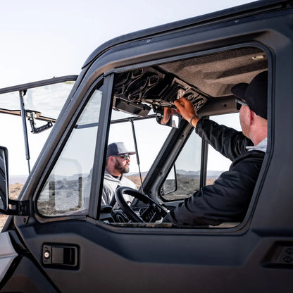 SSV Works 2018-2027 Can-Am Defender HD10 / 2026+ HD11 4-Speaker Overhead Sound Bar w/MRB4 and Kicker KM Speakers