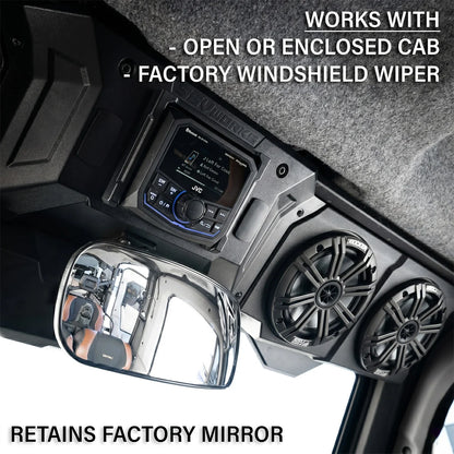 SSV Works 2018-2027 Can-Am Defender HD10 / 2026+ HD11 4-Speaker Overhead Sound Bar w/MRB4 and Kicker KM Speakers