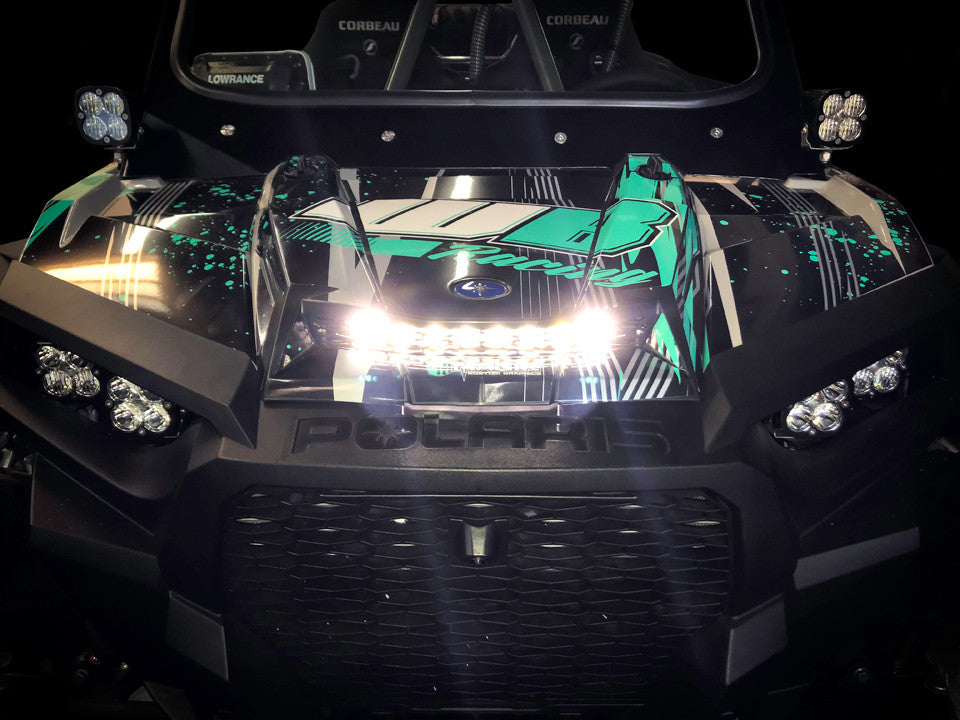 POLARIS S8 10 INCH HOOD MOUNT LIGHT BAR KIT - POLARIS RZR XP TURBO 2016-18