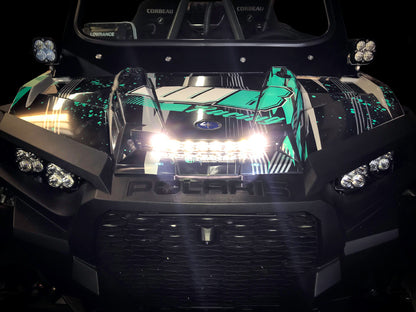 POLARIS S8 10 INCH HOOD MOUNT LIGHT BAR KIT - POLARIS RZR XP TURBO 2016-18