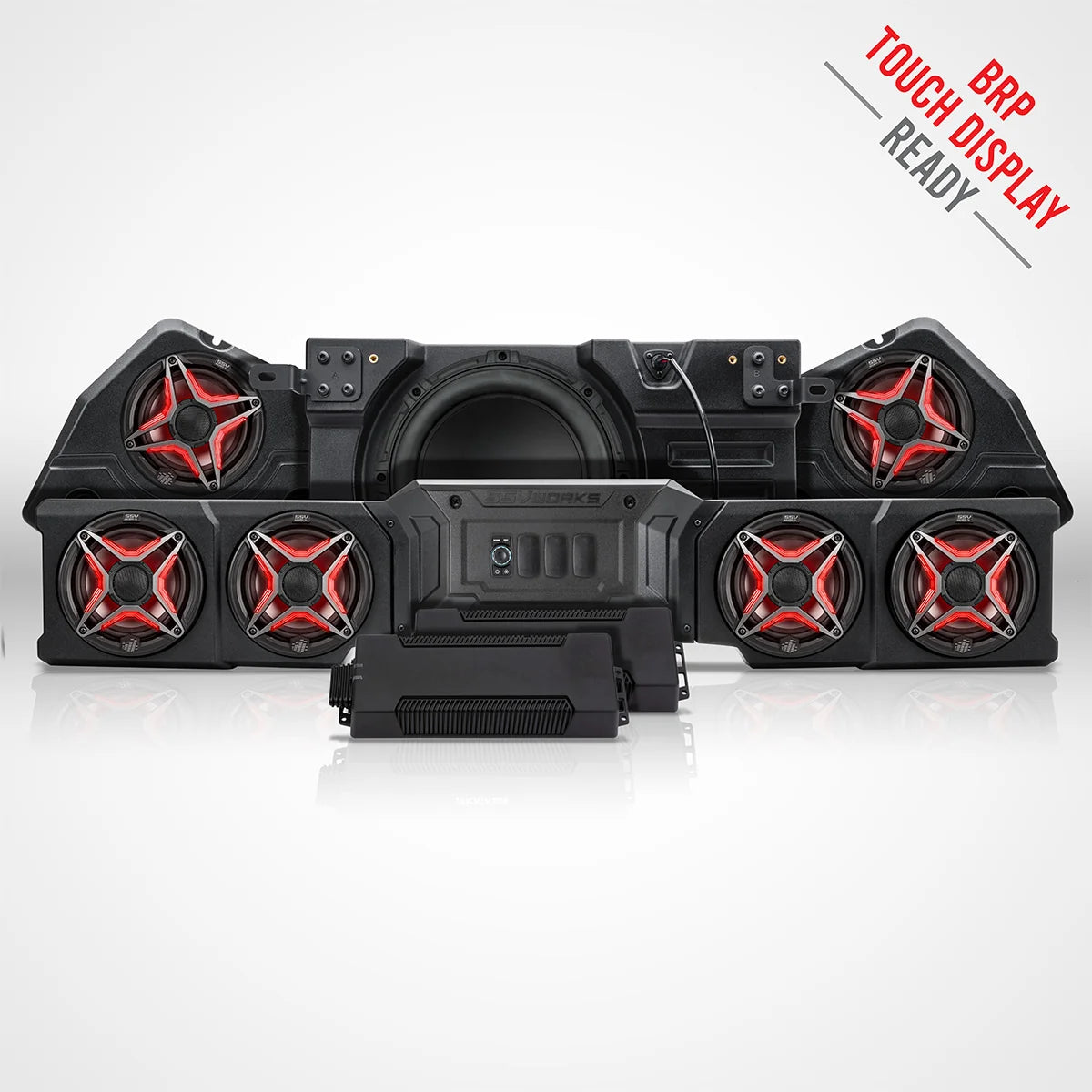 SSV Works 2026+ Can-Am Defender HD11 Phase-5 V-Spec 1650W 7-Speaker Audio Kit for BRP Touchscreen