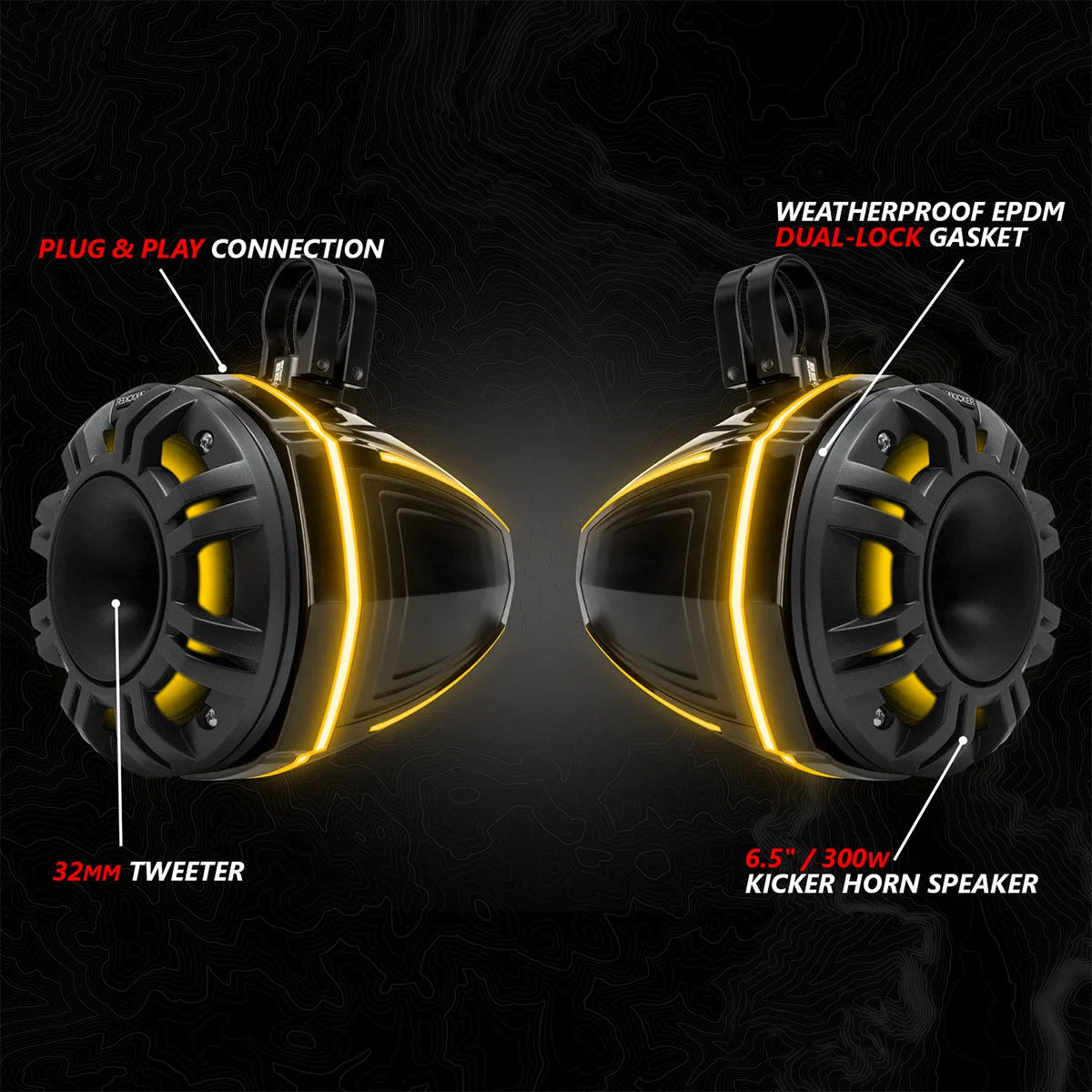 SSV Works 2017-2026 Can-Am X3, Phase-6 K-Spec 6-Speaker 1650watt System w/MRB4