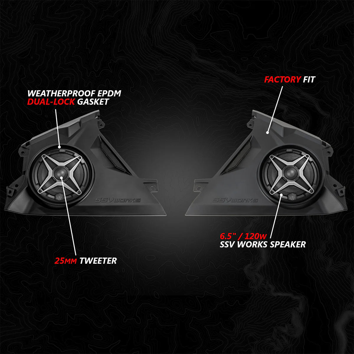 2024-2025 CAN-AM MAVERICK R FRONT DASH 6.5" SPEAKER PANELS