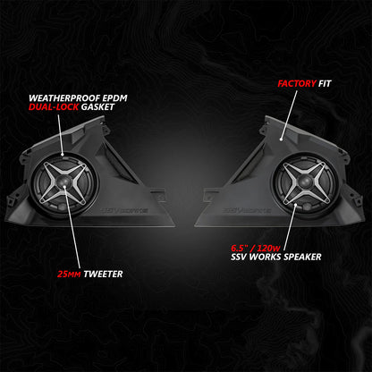 2024-2025 CAN-AM MAVERICK R FRONT DASH 6.5" SPEAKER PANELS
