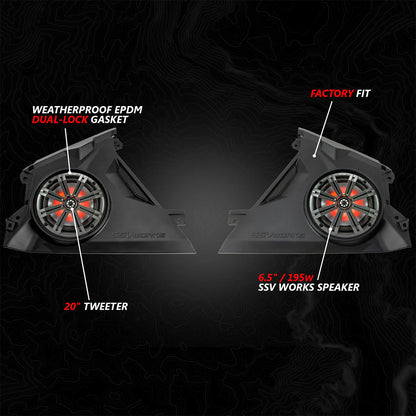 2024-2025 CAN-AM MAVERICK R, PHASE-6 K-SPEC 1650watt 6-SPEAKER STEREO SYSTEM WITH KICKER HORNS