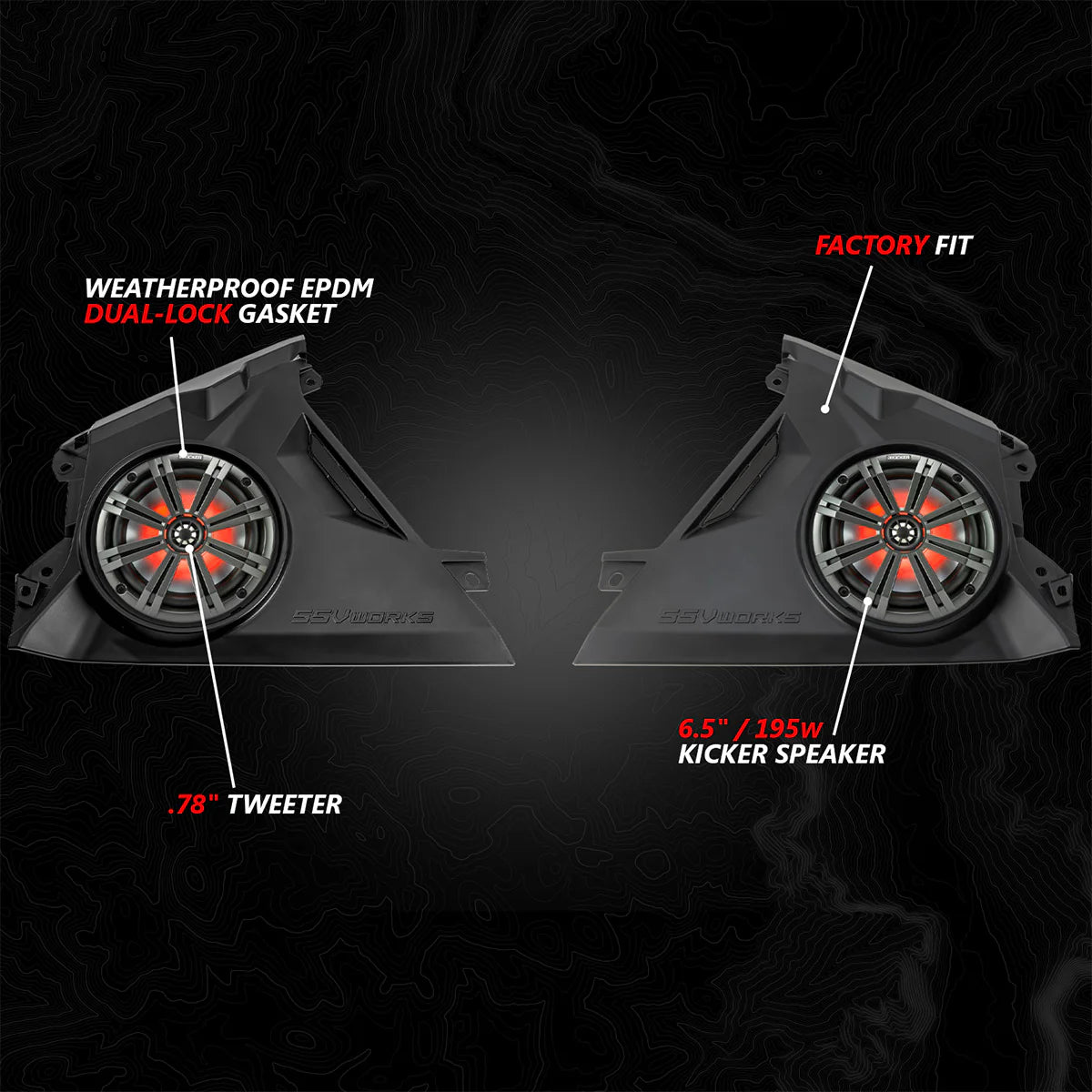 2024-2025 CAN-AM MAVERICK R FRONT DASH 6.5" SPEAKER PANELS