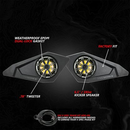 2024-2025 CAN-AM MAVERICK R 6.5" LOWER DOOR-POCKET SPEAKER-PODS