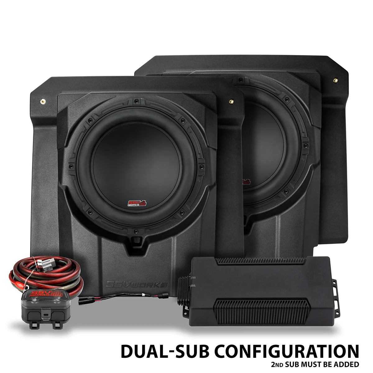 2024-2025 CAN-AM MAVERICK R UNDER-SEAT 850 WATT 10" SUBWOOFER ADD-ON FOR FACTORY JL SYSTEM