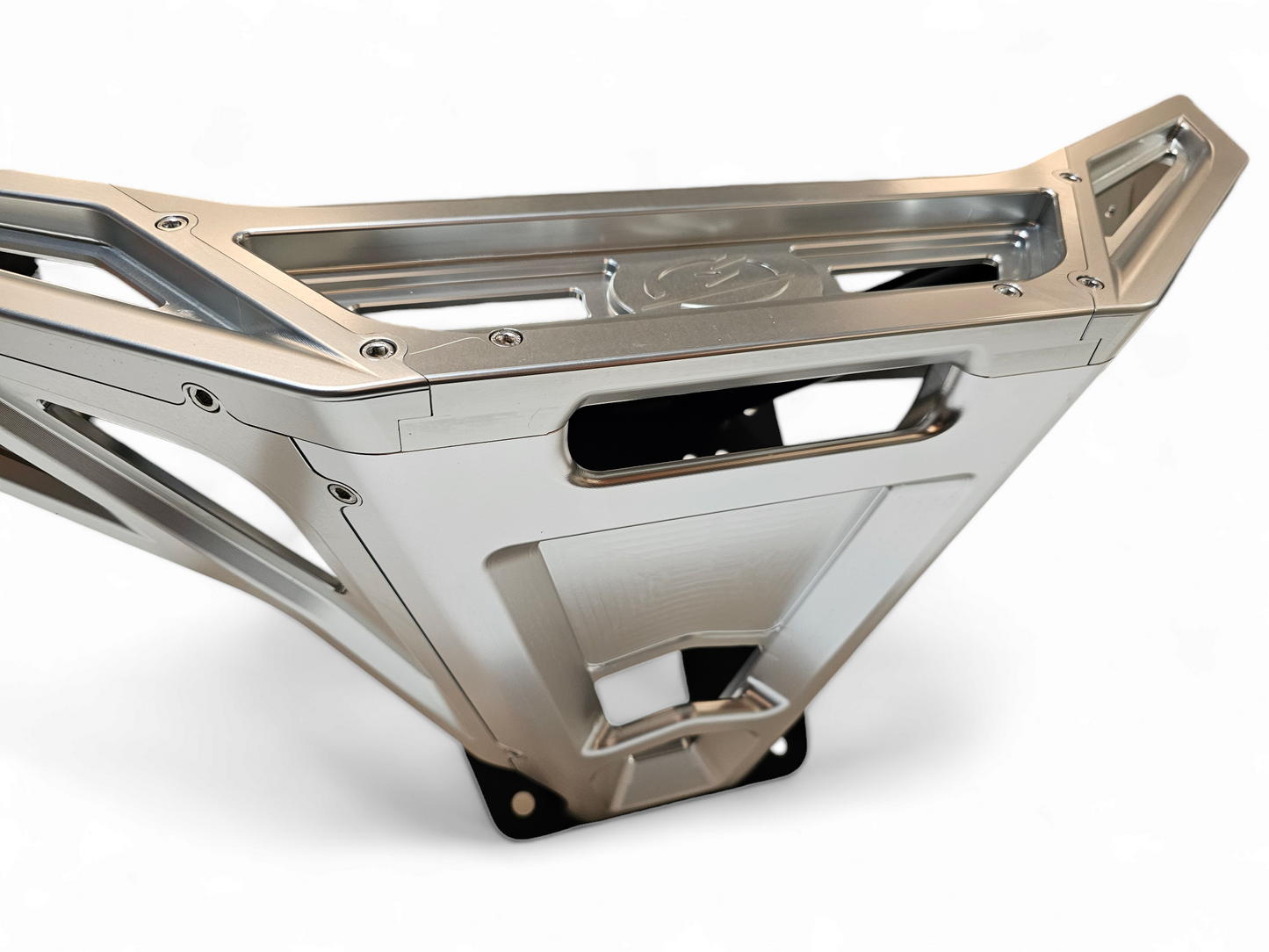 2022-2025 POLARIS RZR PRO R/TURBO R MACHINED BILLET FRONT WINCH BUMPER (CLEAR ANODIZED)