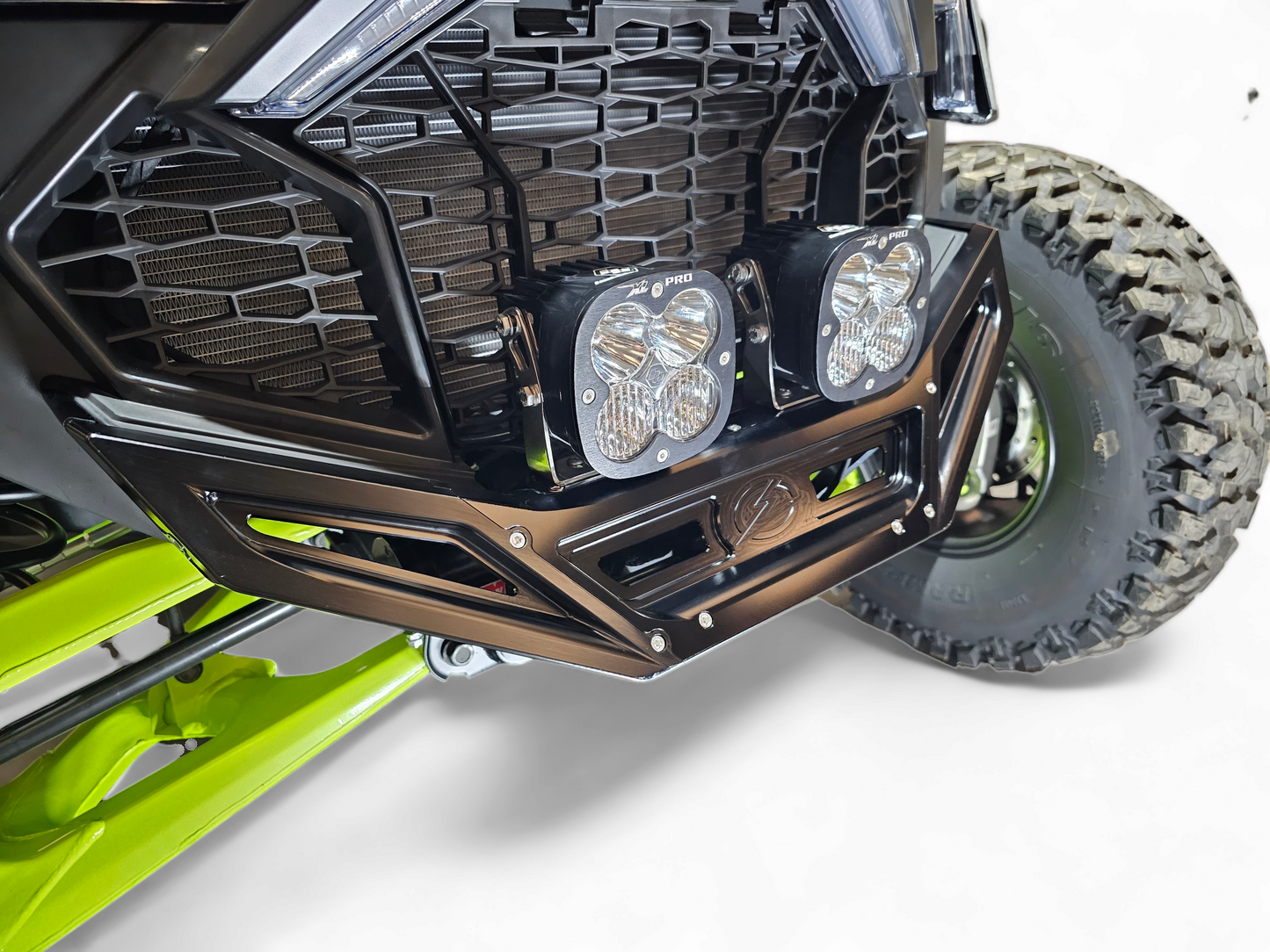 2022-2025 POLARIS RZR PRO R/TURBO R MACHINED BILLET FRONT WINCH BUMPER (BLACK ANODIZE)