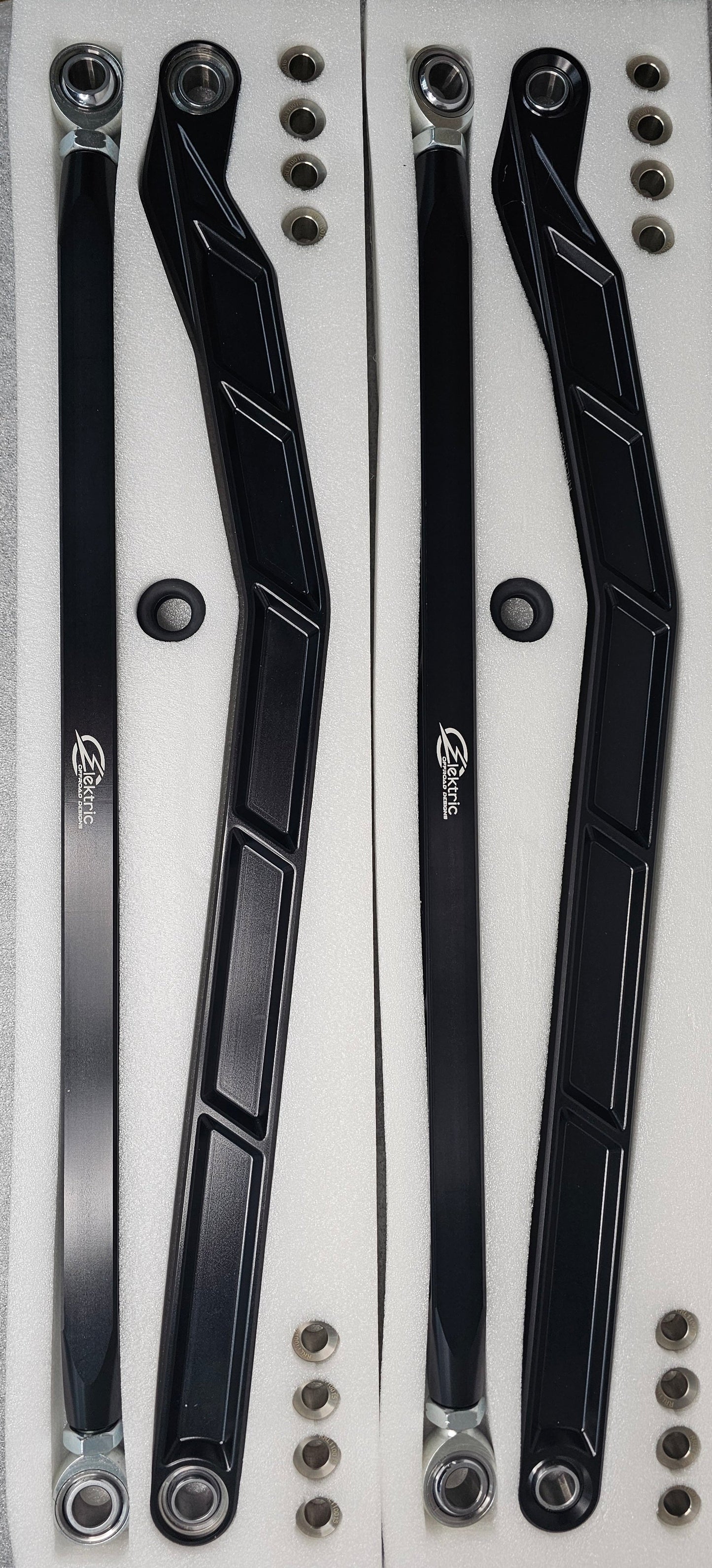 2022 TO CURRENT POLARIS RZR PRO R, PRO S, TURBO R HIGH CLEARANCE RADIUS RODS IN BLACK FINISH