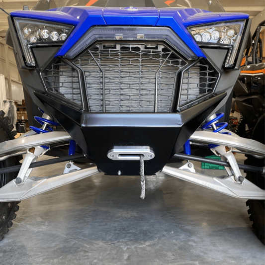 Polaris Pro R Front Bumper  Replacement Powder Black by AJK Offroad   