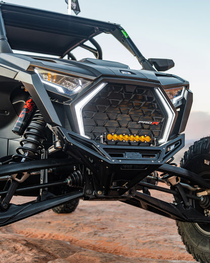 2022-2025 POLARIS RZR PRO R/TURBO R MACHINED BILLET FRONT WINCH BUMPER (BLACK ANODIZE)