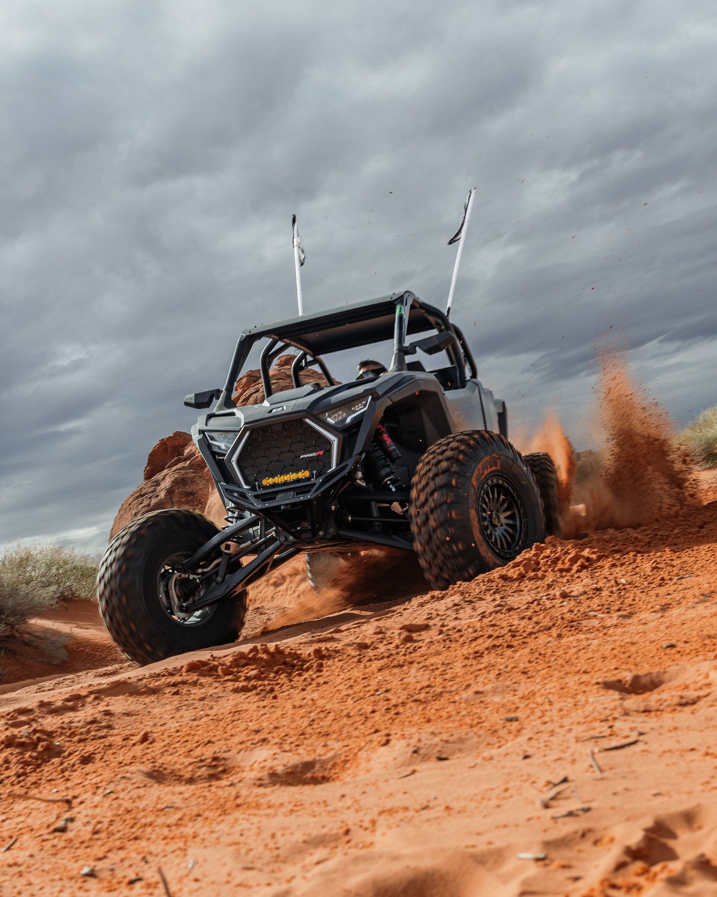 2022-2025 POLARIS RZR PRO R/TURBO R MACHINED BILLET FRONT WINCH BUMPER (BLACK ANODIZE)