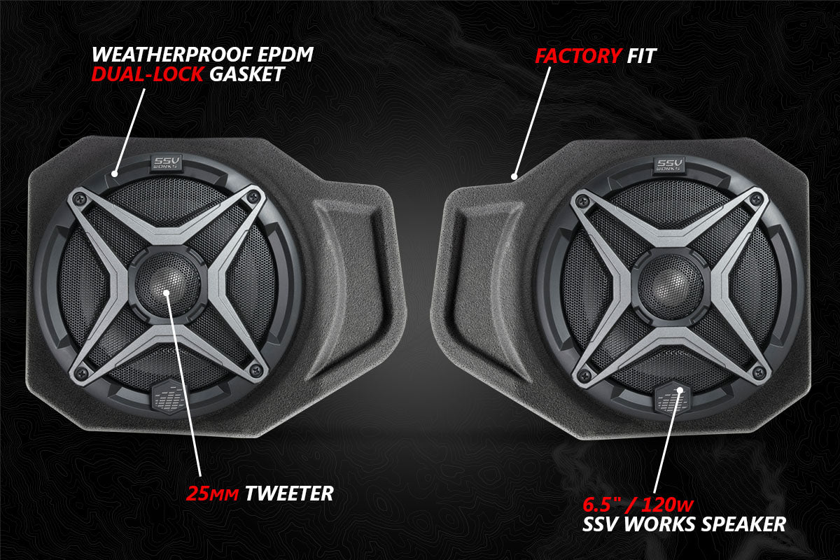 SSV Works 2018-2024 Polaris Ranger XP1000 A-Spec 3-Speaker Audio System w/JVC