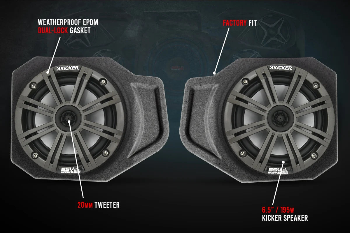 SSV Works 2018-2024 Polaris Ranger XP1000 6.5" Front Speaker-Pods