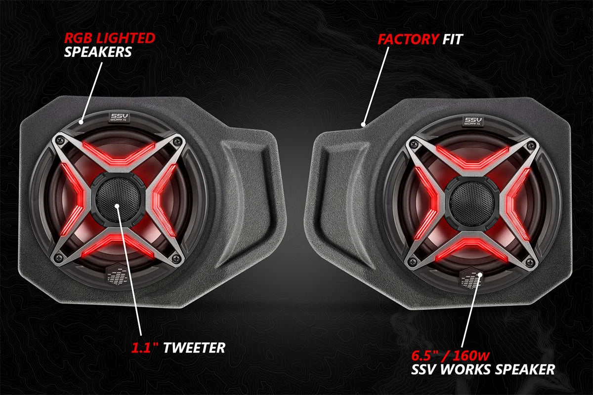 SSV Works 2018-2024 Polaris Ranger XP1000 V-Spec 3-Speaker Audio System for Ride Command
