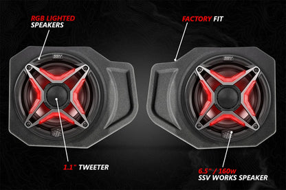 SSV Works 2018-2024 Polaris Ranger XP1000 V-Spec 3-Speaker Audio System for Ride Command