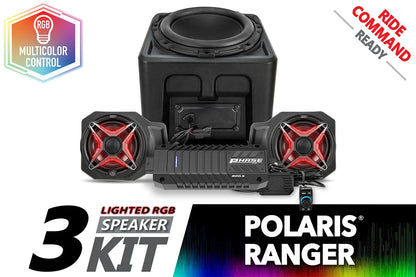 SSV Works 2018-2024 Polaris Ranger XP1000 V-Spec 3-Speaker Audio System for Ride Command