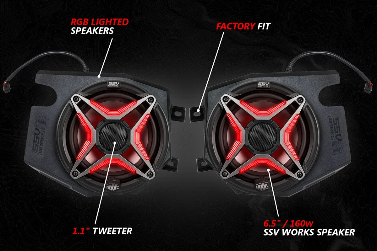 SSV Works 2014-2023 Polaris RZR A-Spec 5-Speaker Plug-&-Play Kit with JVC