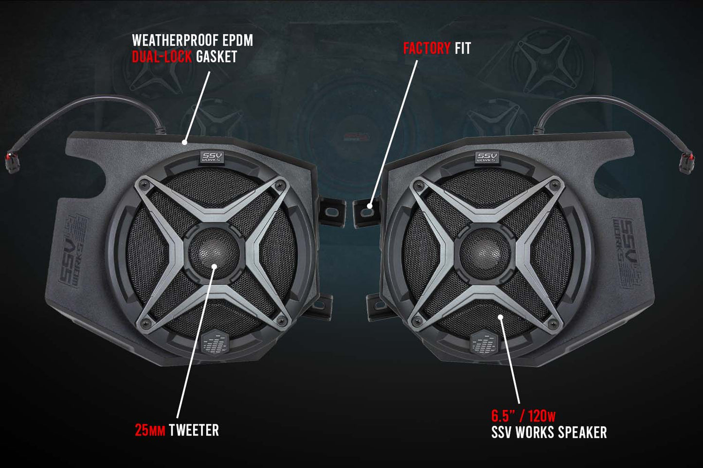 2014-2023 POLARIS RZR FRONT KICK 6.5" SPEAKER PODS