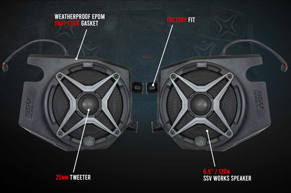 2014-2023 POLARIS RZR FRONT KICK 6.5" SPEAKER PODS