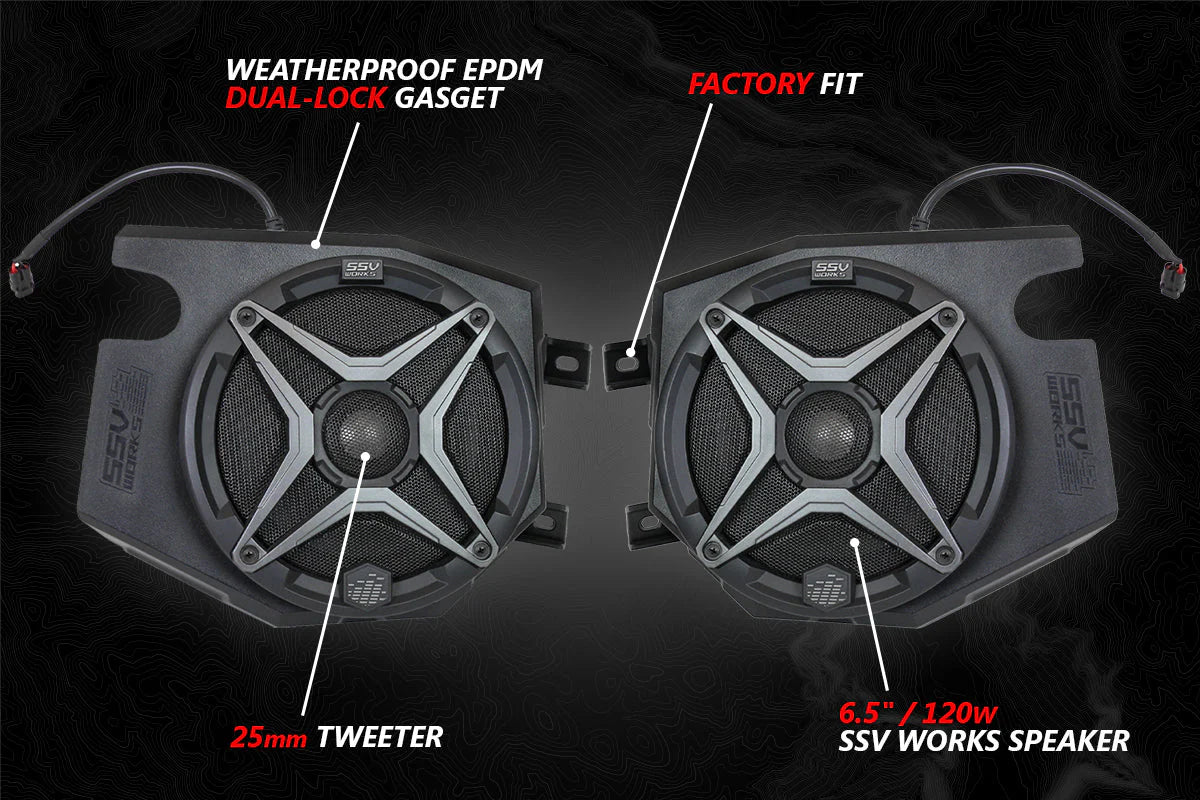 2014-2023 POLARIS RZR A-SPEC SSV WORKS 5-SPEAKER PLUG & PLAY KIT WITH JVC