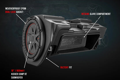 2014-2023 POLARIS RZR GLOVE-BOX 10" SUBWOOFER ENCLOSURE