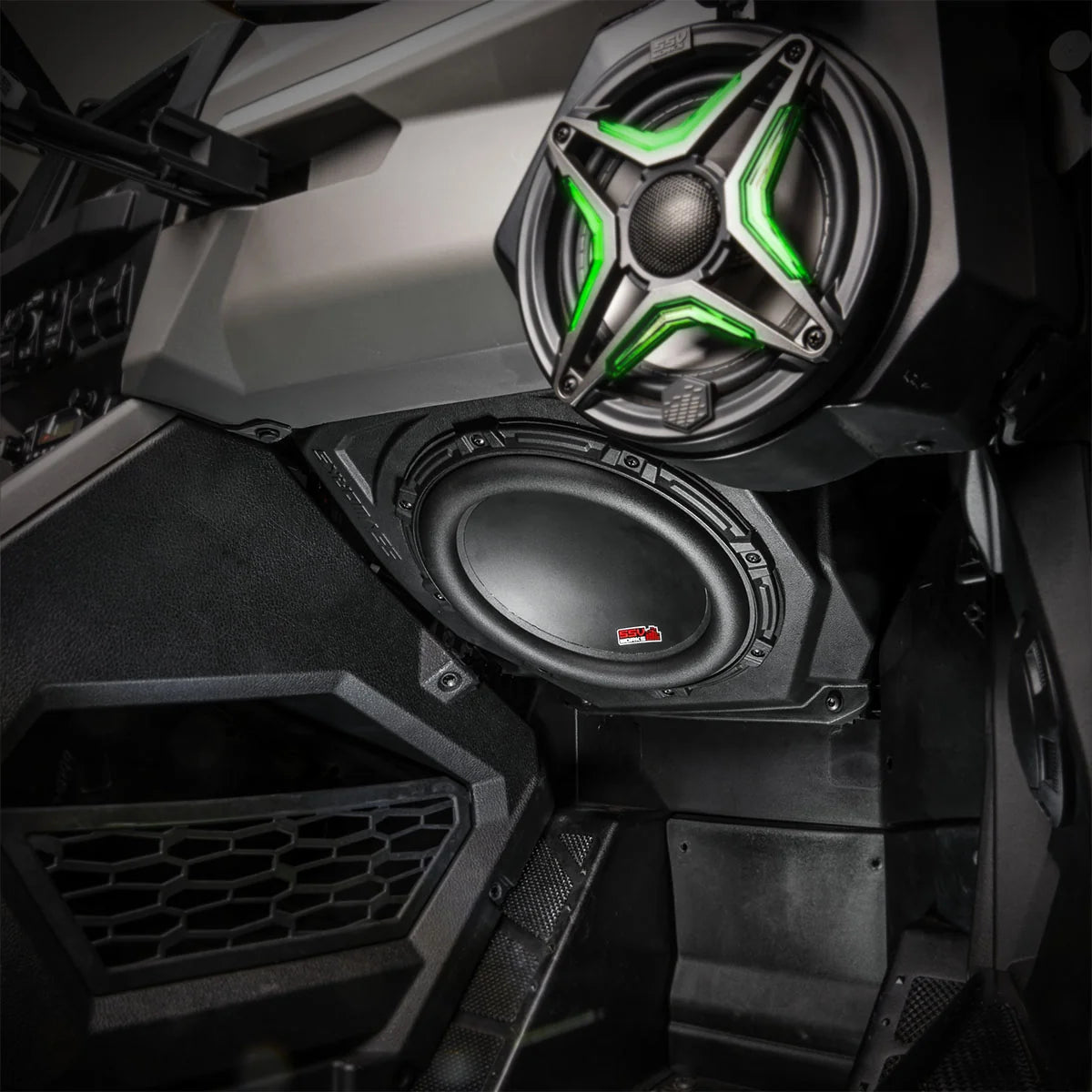 SSV Works 2025-2026 Polaris® RZR Pro R / Pro S / Pro XP Phase-5 V-Spec 7-Speaker Plug-&-Play Kit w/MRB4 Radio