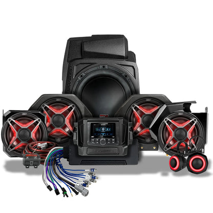 SSV Works 2025-2026 Polaris® RZR Pro R / Pro S / Pro XP Phase-5 V-Spec 7-Speaker Plug-&-Play Kit w/MRB4 Radio