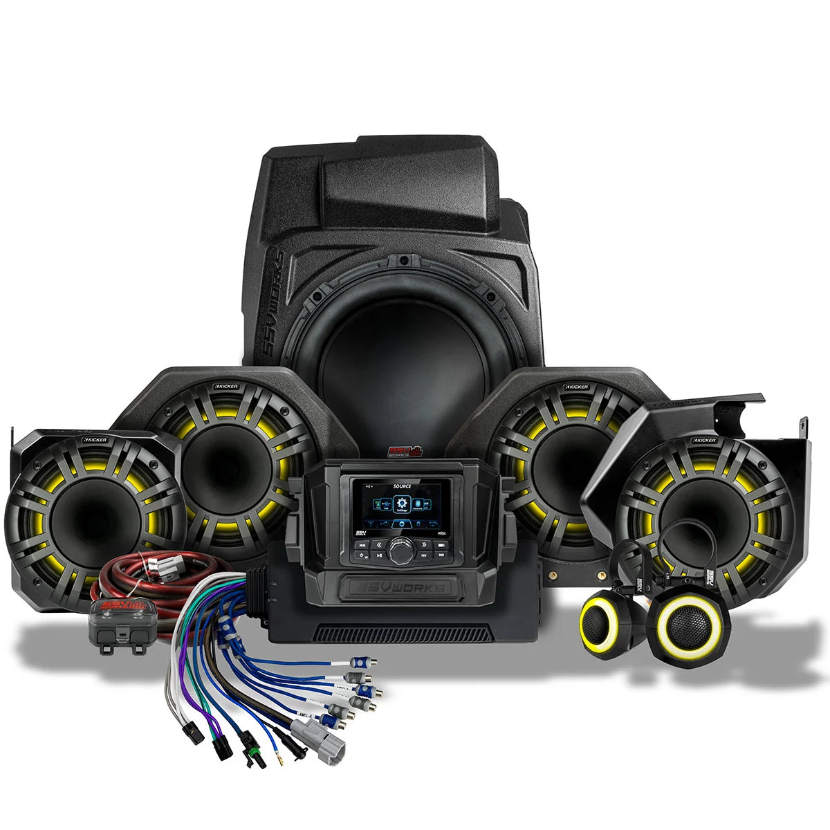 SSV Works Phase-7 K-Spec 7-Speaker Plug & Play Kit with MRB4 Radio - Polaris RZR Pro R / Pro S / Pro XP (2025-2026)